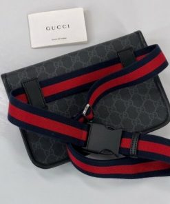 Gucci GG Supreme Monogram Canvas Black Belt Bag 598113 (PZX) 144020002 –  Max Pawn