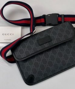 Gucci GG Supreme Monogram Canvas Black Belt Bag 598113 (PZX) 144020002 –  Max Pawn