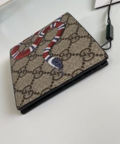 GUCCI Snake Bifold Wallet PU and Leather Beige 451266 K551N 8666 TGIS