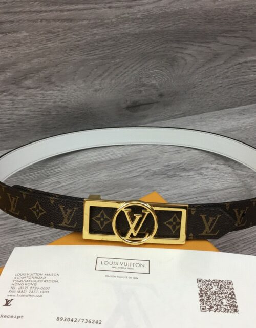 Louis Vuitton Dauphine Reversible Belt Reverse Monogram Canvas and