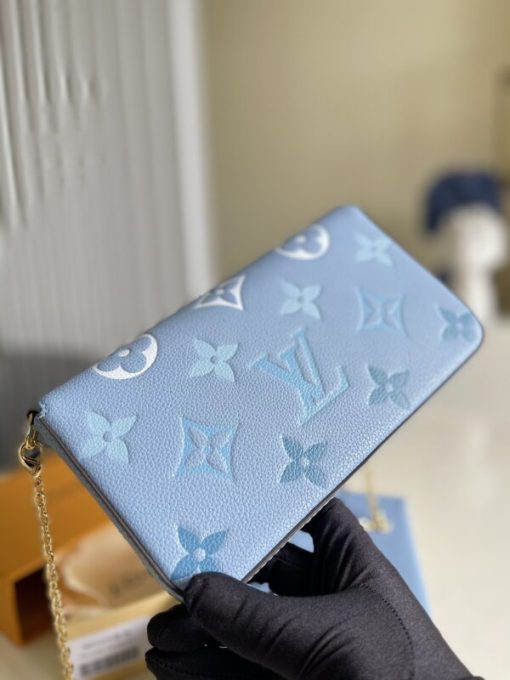 Louis Vuitton Felicie Pochette Monogram Empreinte Leather Blue