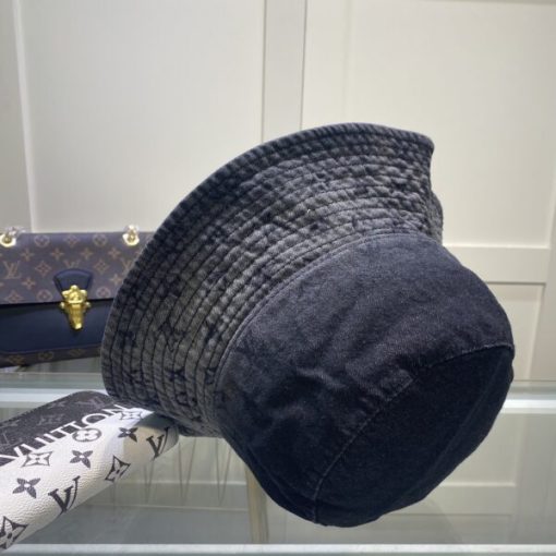 Louis Vuitton Illusion Denim Monogram Bucket Hat Black LV Hat