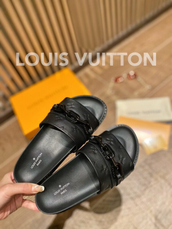 Louis Vuitton Sunset Flat Comfort Mule Black/Brown For Women LV in