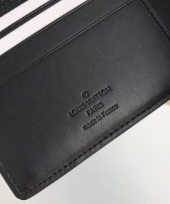 Louis Vuitton M62901 Multiple 壓花錢夾短夾牛皮黑色- Replicas-Bags
