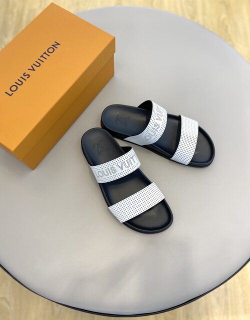 Louis Vuitton LV Oasis Mule Sandal In Black/Grey, Men - Praise To