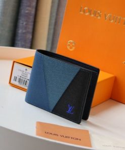 Louis Vuitton Slender Wallet Taiga Leather Bleu Marine