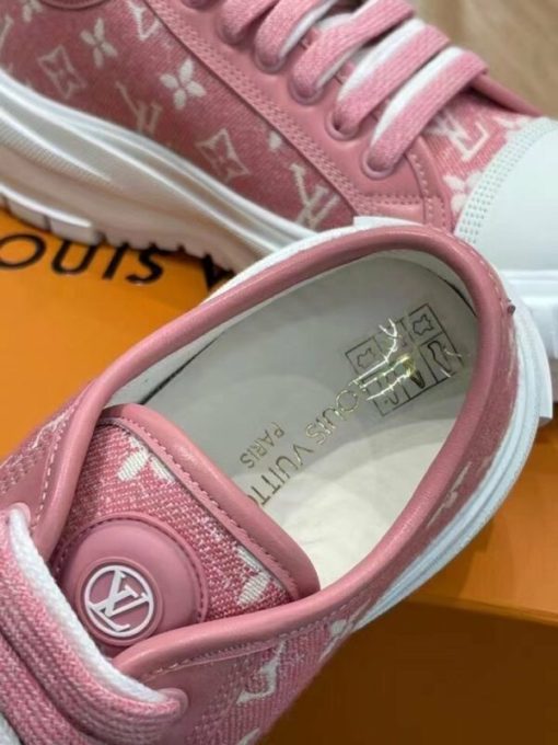 Louis Vuitton Squad Sneaker Monogram Denim Pink For Women LV