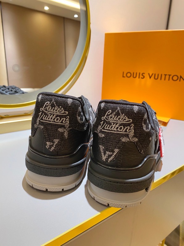 Louis Vuitton Trainer Denim Black Sneakers unboxing and review