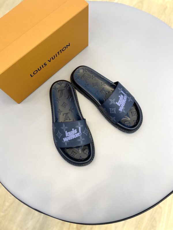 Louis Vuitton Oasis Mules Rubber Taurillon Monogram/Monogram Eclipse Black  For Men LV - JutinBie Lux