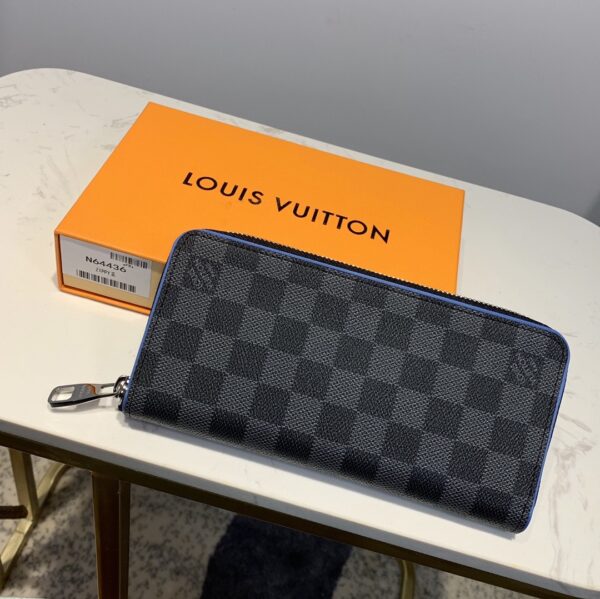 Louis Vuitton Mens Zippy Wallet Vertical Damier Graphite Canvas
