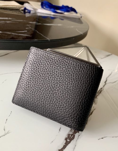 Louis Vuitton Slender Wallet Taiga Black For Men, Men's Wallet 4.3in ...